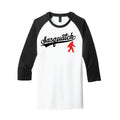 Bigfoot Chicken Dodgers Sasquatch baseball shirt with black sleeves and white body