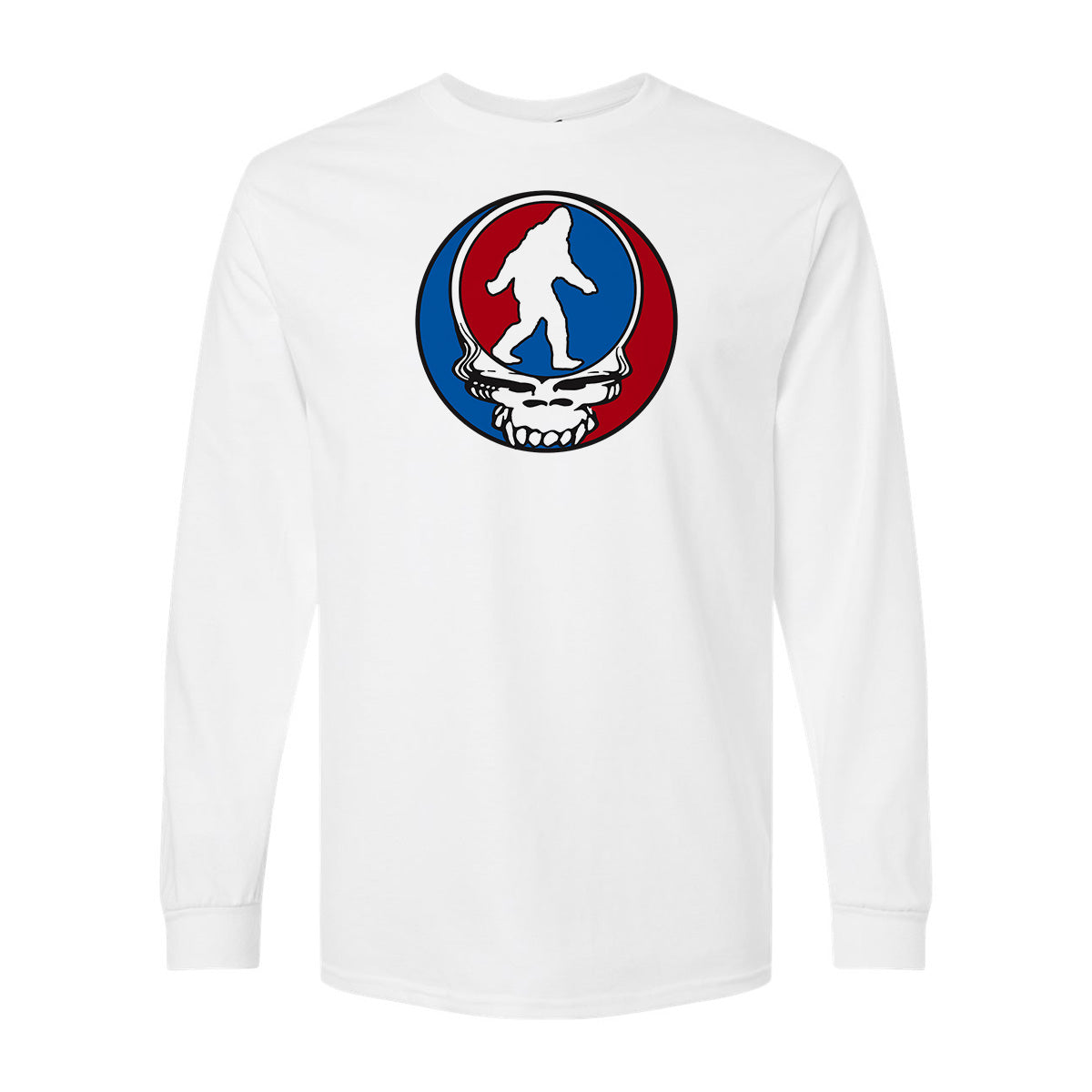 Bigfoot Chicken Squatch Your Face long sleeve shirt in white
