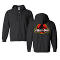 Bigfoot Chicken Walk In The Park Zip Up zip-up hoodie in black